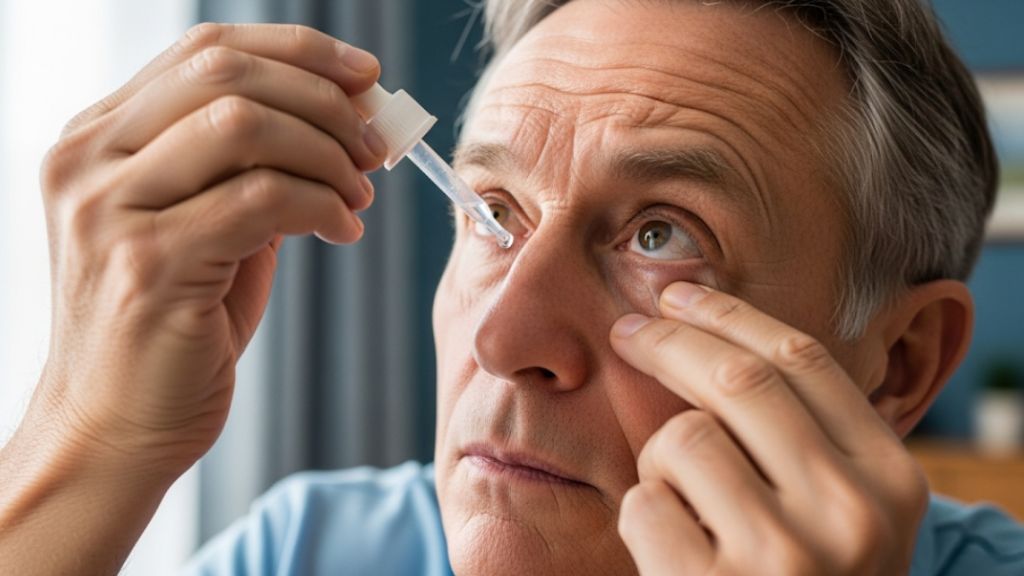 Las gotas oftálmicas para el glaucoma.