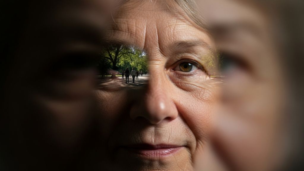 Persona perdiendo visión periférica por glaucoma