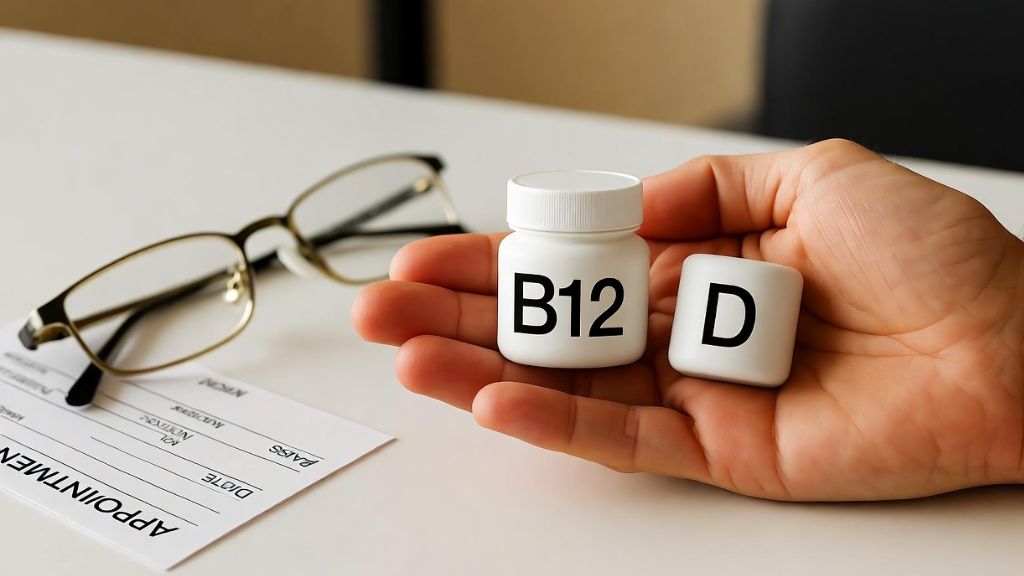 Nervio óptico saludable vitaminas B12 D visión