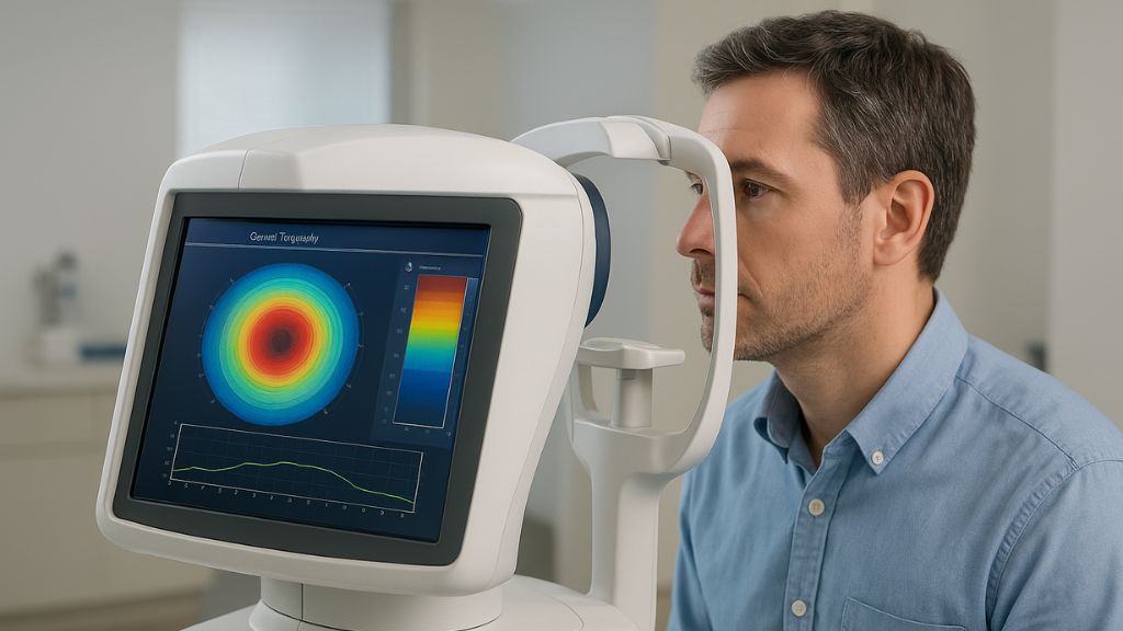 Topógrafo corneal examen forma córnea