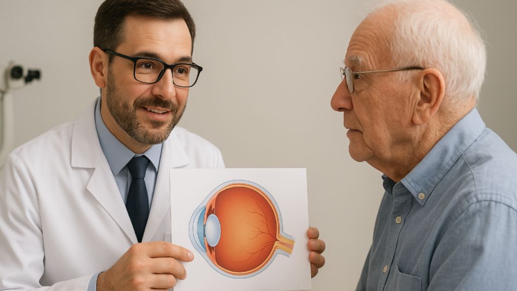 especialista cataratas con personas adulta