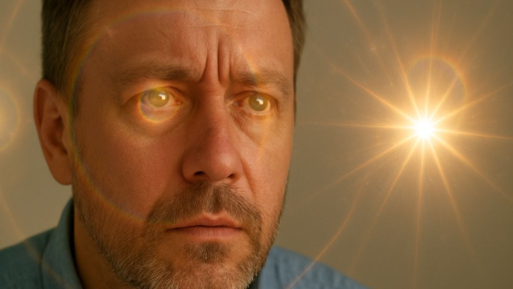 visión de halos y destellos