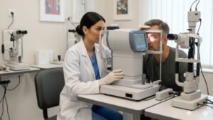 Biometría ocular: cómo se mide el ojo al milímetro antes de una cirugía de cataratas