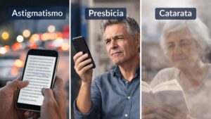 Diferencia entre astigmatismo, presbicia y catarata: cómo identificarlas